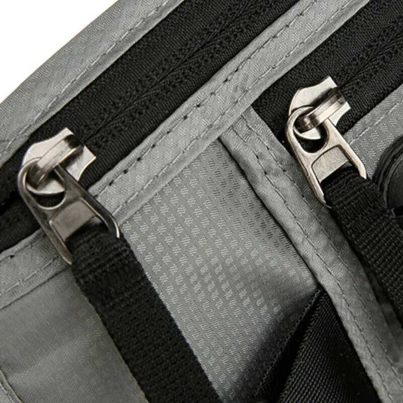 RFID Blocking Waterproof Waist Bag Hidden Pouch Travel Running Sports Belt Pouch Mobile Phone Bag Money Belt Bag Passport Holder W250604