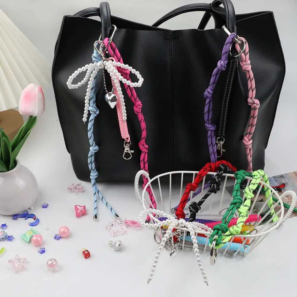 Multi-Functional Nylon Handmade Rope Women Hanging Decoration Bag Pendants Lady Phone Case Hanging Ornaments Keychain Nylon Rope W250604