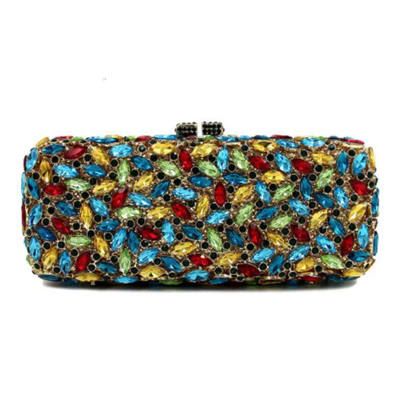 XIYUAN Women Gold Sier Green Blue Party Clutches Dinner Bridal Elegant Evening Bag Dia Wedding Crystal Metal Handbag Purse