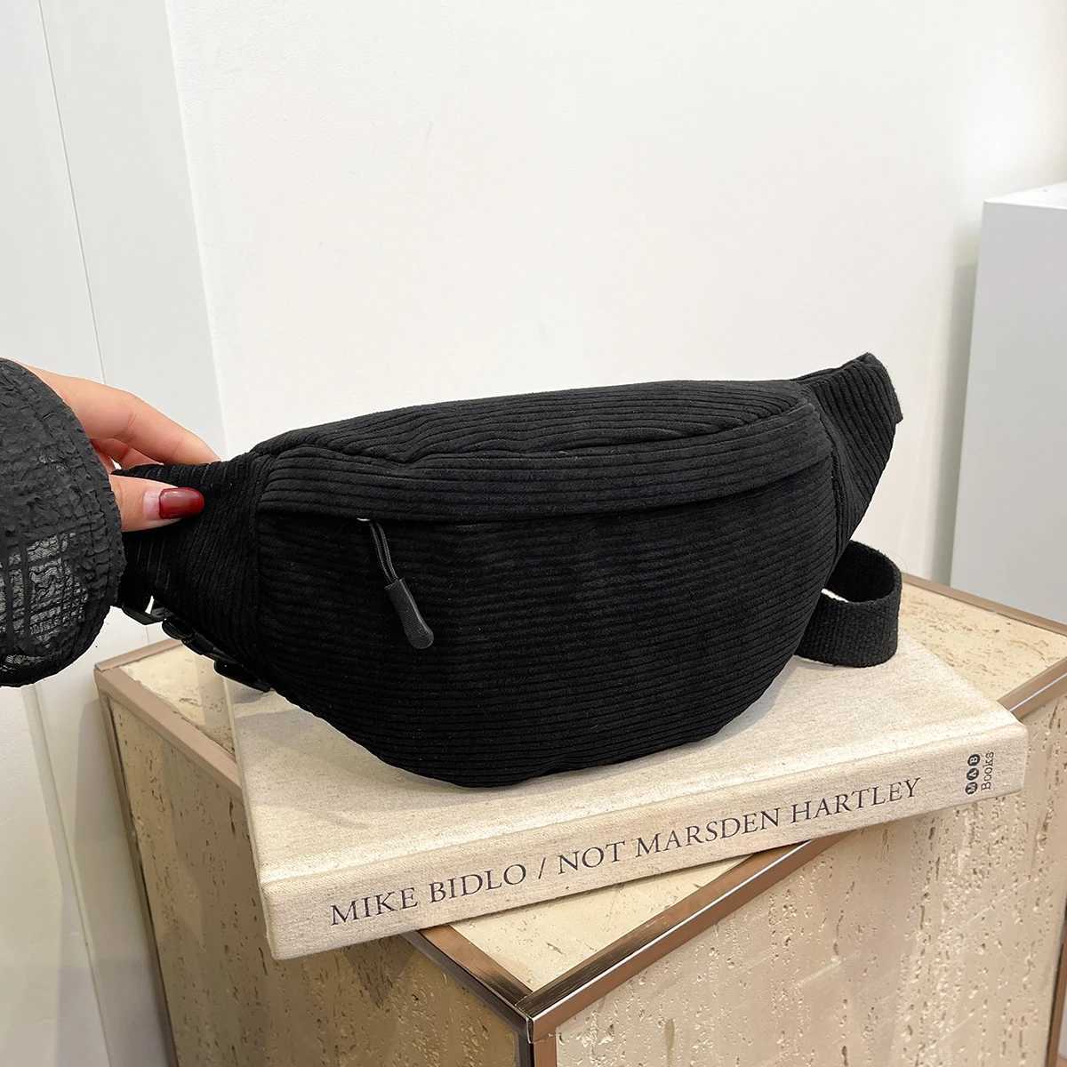 Corduroy Men Womens Waist Bag Small Canvas Ladies Shoulder Crossbody Bags for Women Fanny Pack Fashion Phone Female Chest Bag W250604