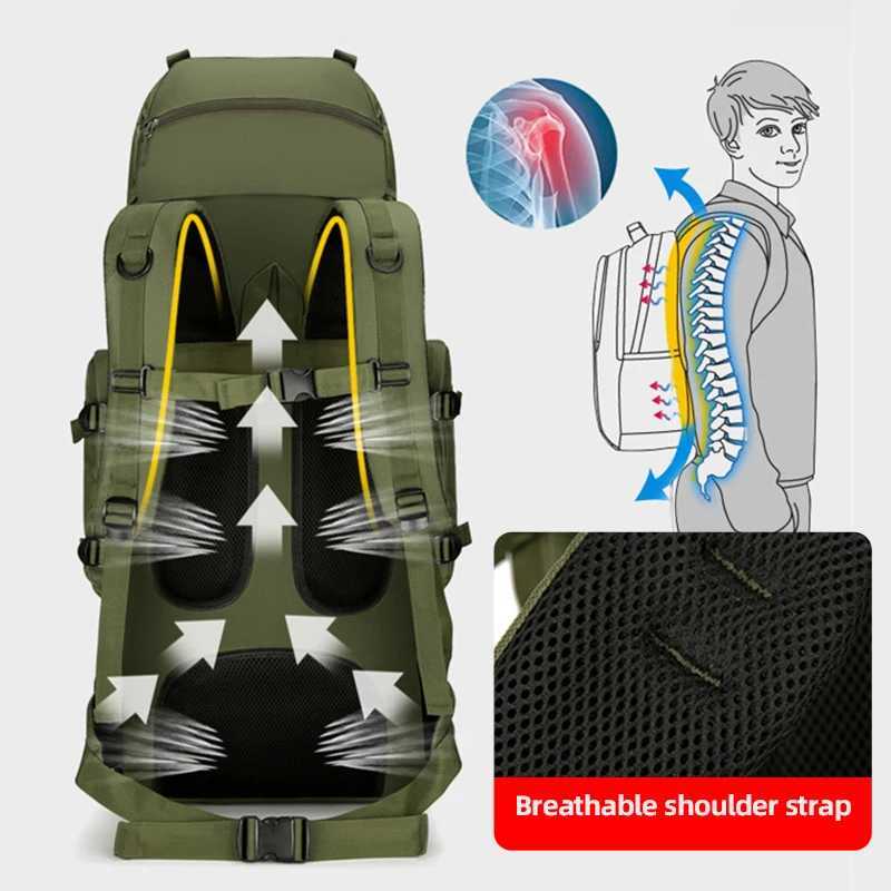 90L Tactical Backpack Travel Camping Luggage Molle Bag Outdoor Climbing Hiking Trekking Bags Large Sport Mountaineering RucksackW250603