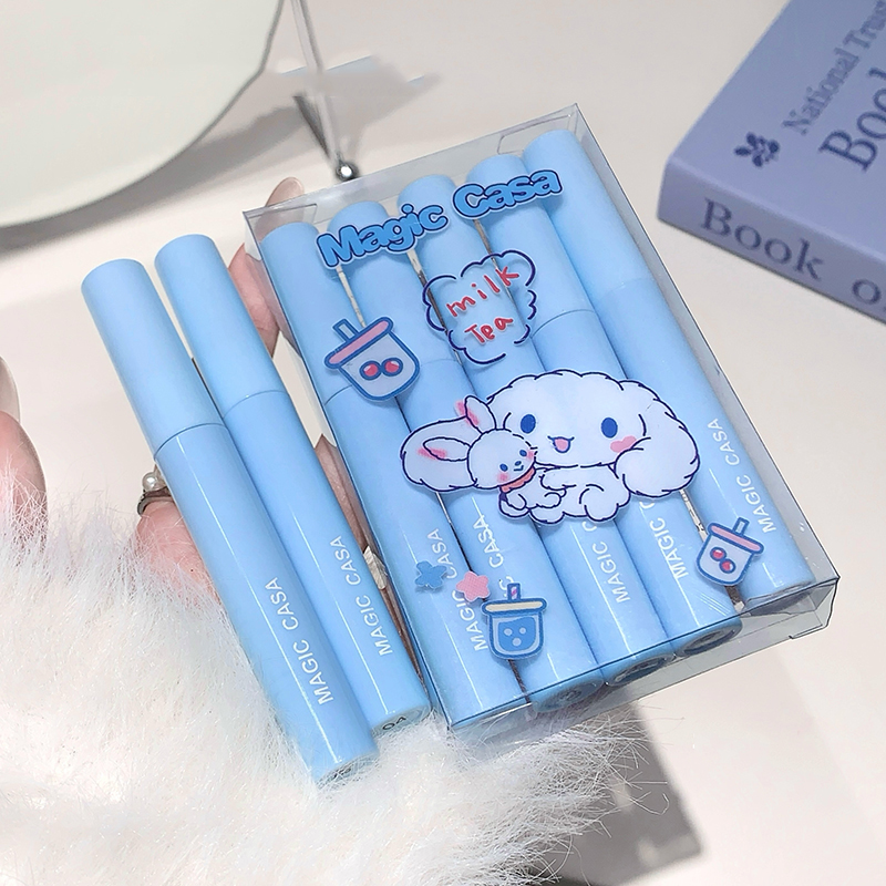 5pcs Milk Bunny Waterproof Collection Lip Gloss, Vibrant, Smooth Liquid Lipsticks, Cartoon Milk Bunny Print Design, a perfect gift for her, friends or