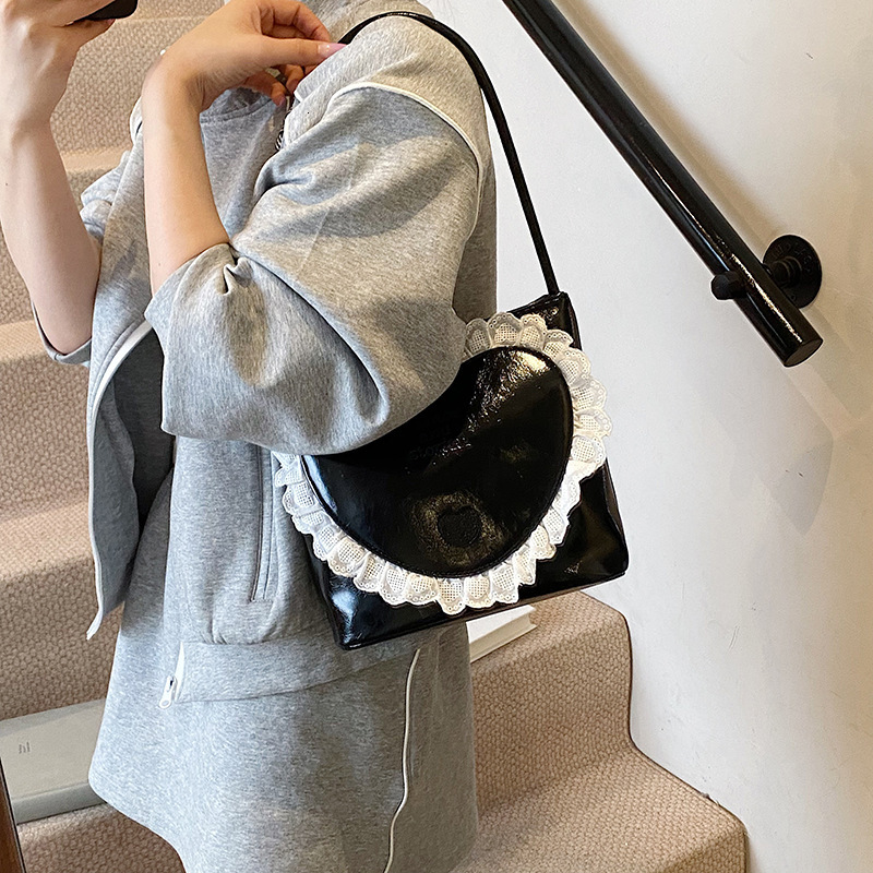 designer Korean Style Simple Casual Women's Bag 2025 New Trend Fashion Underarm Bag Handbag Free shipping Ballet Style Lace shopping bag Bucket B