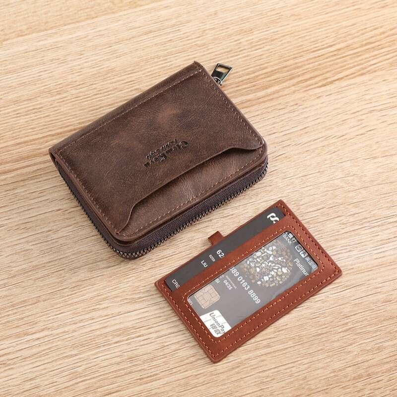 Accordion Holder Driver's License Case Bank Card Zipper Business Creative Storage Coin Purse for Men