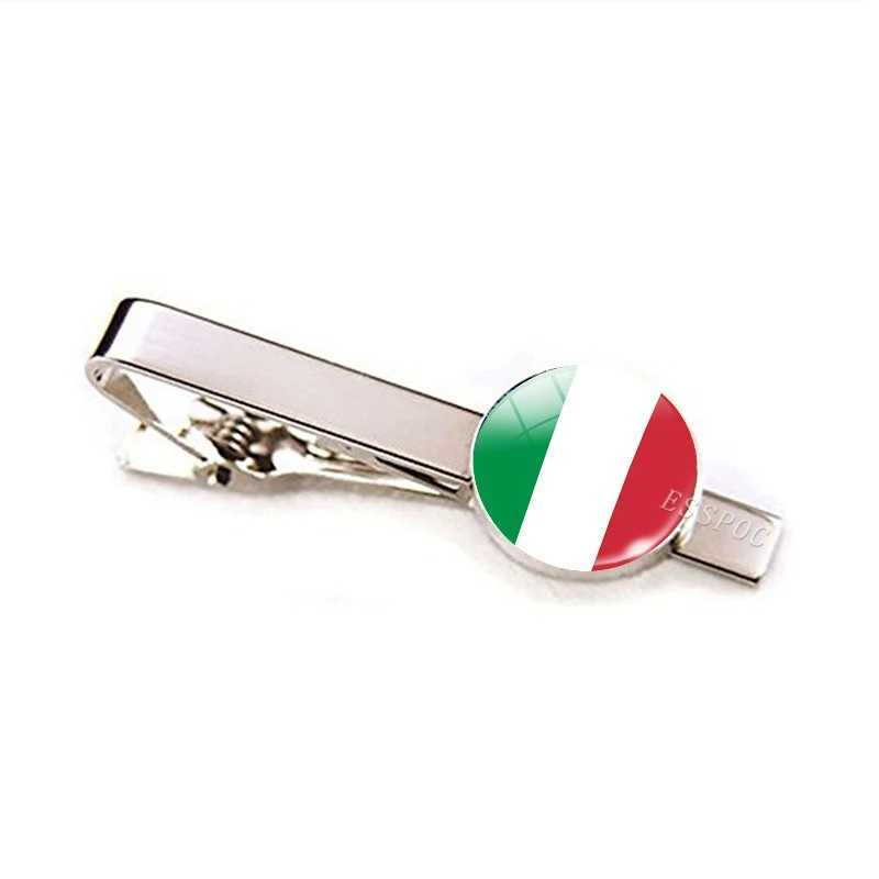Europe Countries National Flag Tie Clips Men Fashion Metal Tie Bar Clip Spain UK France Italy Poland Flag Pins W250604