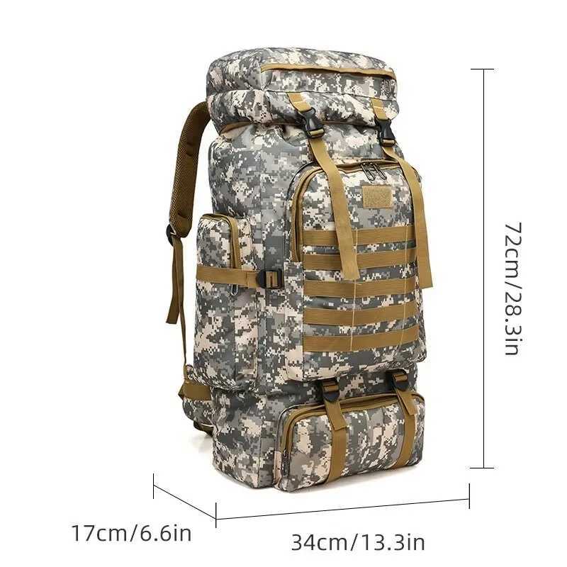 Outdoor Camouflage Backpack Men Large Capacity Waterproof Outdoor Military Backpack Travel Backpack for Men Hiking Bag W250603