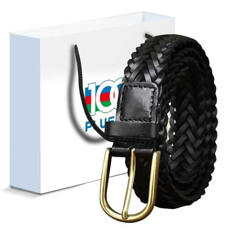 Mens and womens belts 3cm wide belt mens leather woven leather lead layer cowhide hand-woven needle buckle casual all-fit belt W250604