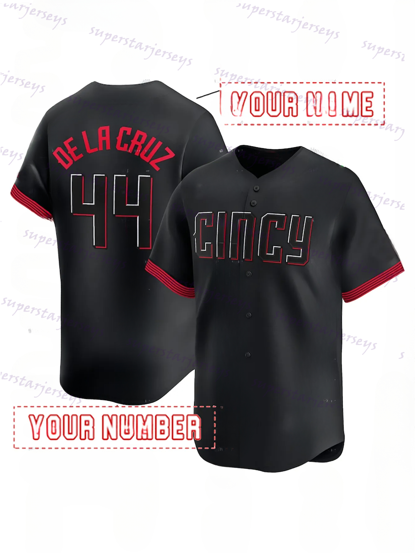44 Reds Elly De La Cruz Baseball Jerseys Tyler Stephenson Hunter Greene Spencer Steer CincinnatiJerseys Custom Any Name Number Mens Womens Youth S-XXX