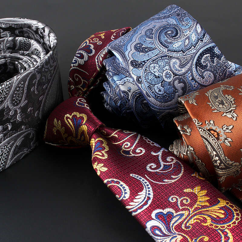 casual paisley cashew pattern tie formal business mens handtied necktie 7cm