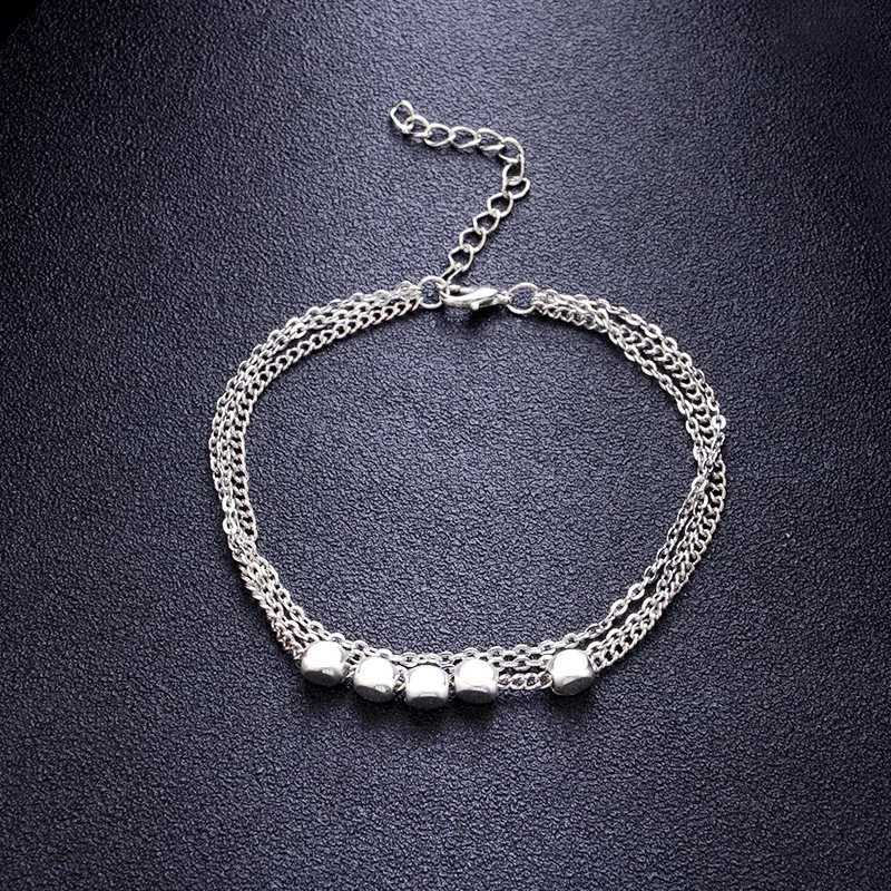 Boho Multilayer Beads Anklets For Women Simple Vintage Beach Cuban Chain Ankle Bracelet on Leg Summer Foot Jewelry W250604