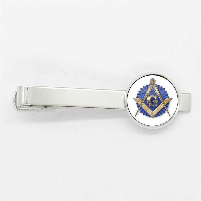 Free Mason Masonic Sigh Glass Gem Tie Clips Copper Metal Simple Necktie Tie Pins Suit Pins Button Gift W250604