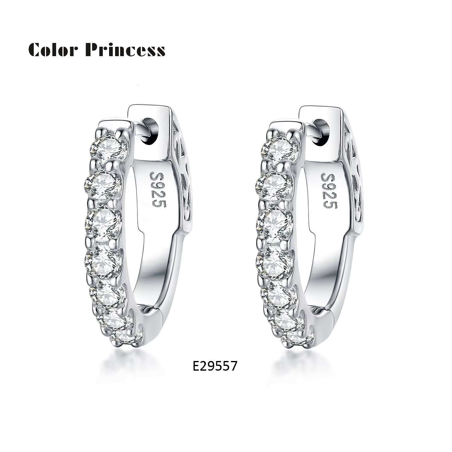 925 Sterling silver small moissanite earrings; minimalist jewelry gift; moissanite mini hoop earrings.