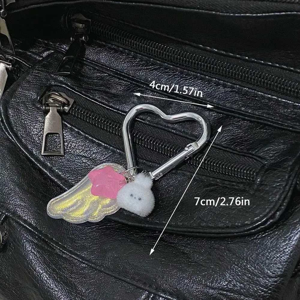 New Y2K Japanese Magical Girl Star Keychain Wing Rabbit Bag Pendant For Anime Lovers Backpack Decoration Accessories Car Keyring W250604