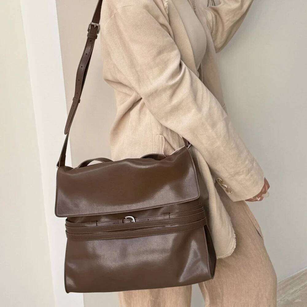 Motingsome 2025 New Designer Bags Cowhide Leather Woman Bag Shoulder Handbag Messenger Tote Hobos Female Purses Black