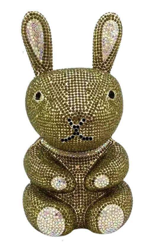 Rabbit Crystal Evening Bag Women Rhinestone Handbag Wedding Party Purse Cute Animal Clutches Fashion Bridal Purses