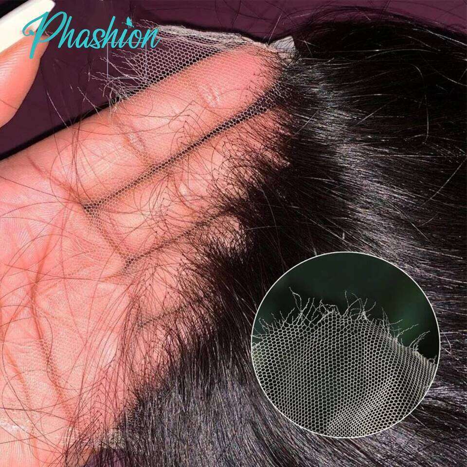 Phashion HD 13x6 13x4 Lace Frontal Straight Pre Plucked 4x4 5x5 6x6 Swiss Full Closure Only Natural Black 100% Remy Human Hair Synthetic Hair