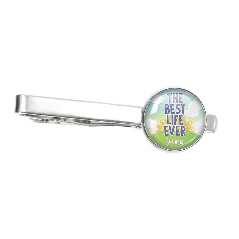 2023 New Personal Fashion Jw.Org 16MM Tie Clip Best Life Ever Steampunk Jehovah Glass Fun Of Mens and Womens Jewelry Gifts W250604