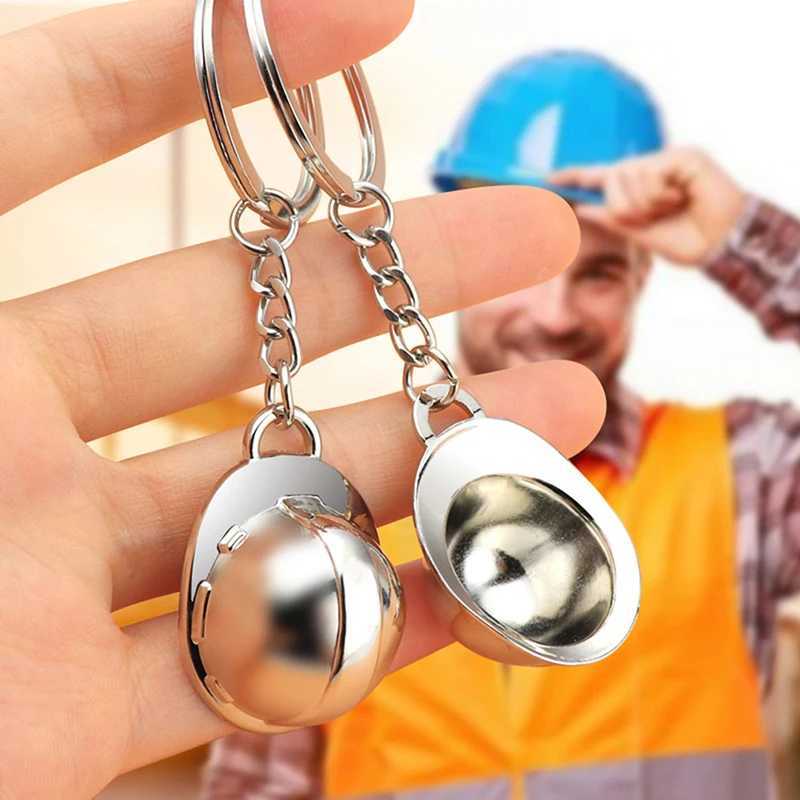 Mini Simulation Metal Hard Hat Keychain Event Holiday Creative Keyring Key Chain Jewelry Gift M250604