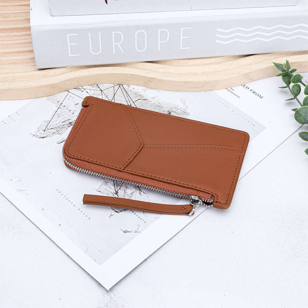 Genuine Leather Patchwork Coin Purse for Women, New Fashion Versatile Multi-Card Slot Short Wallet, Cowhide ID Card Holder