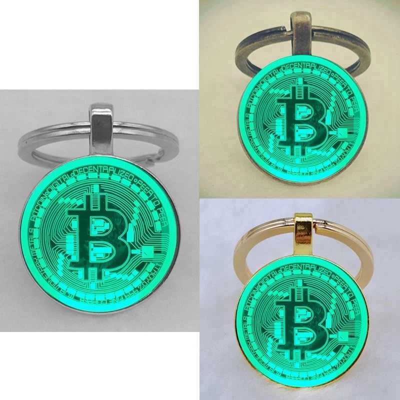 Fashion Bitcoin Design Glass Cabochon Metal Pendant Classic Mens Womens Keychain Keyring Jewelry Keychain Gift Memorial M250604