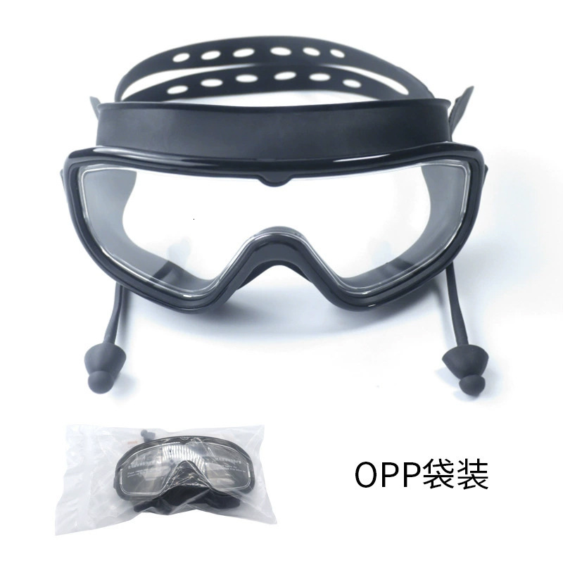 Large Frame Swim Goggles Waterproof Anti-Fog HD Non-Tightening Children Adult Diving Glasses Swimming Cap Set with Nose Clip