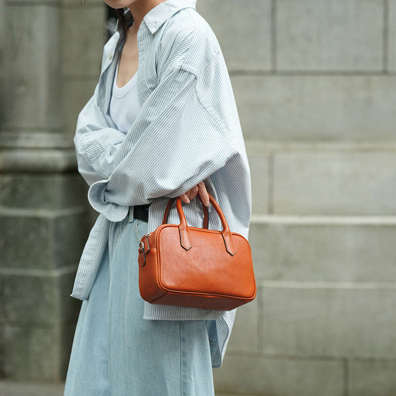 Women's Bags Designer Qiu Zhen And Narrow Series - Wide Top Layer Vegetable Tanned Leather Fashion Casual Crossbody Single Shoulder Handbag Bowli