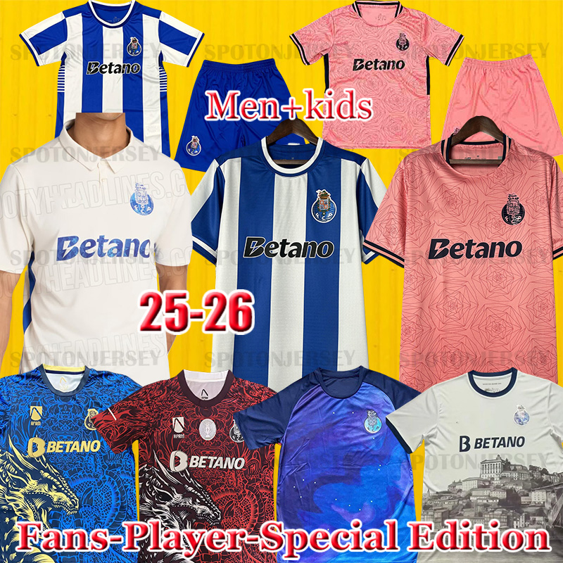 2025 2026 portos Soccer Jerseys 25 26 pepe SAMU.A FABIO VIERA NAMASO R.MORA Camiseta home away black third Football Shirt home blue away pink 2025