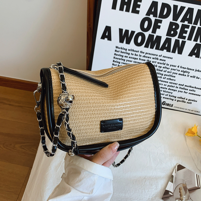 designer Handheld Color-Block Underarm Bag for Women 2025 Summer New Fashion Handheld Bag Korean Style Niche Simple Shoulder Crossbody Bag