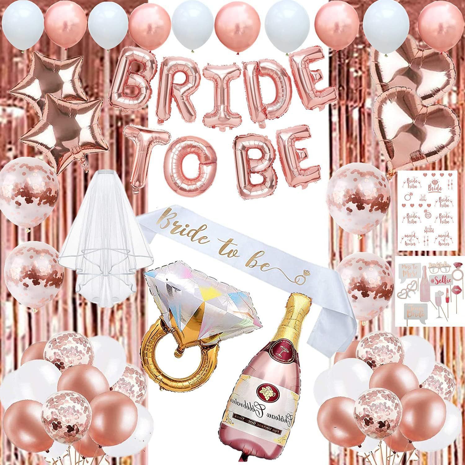 Bachelorette Party Decoration Rose Gold Balloon Set Bride to Be Bridal Pre-Wedding Bachelorette Party 230821