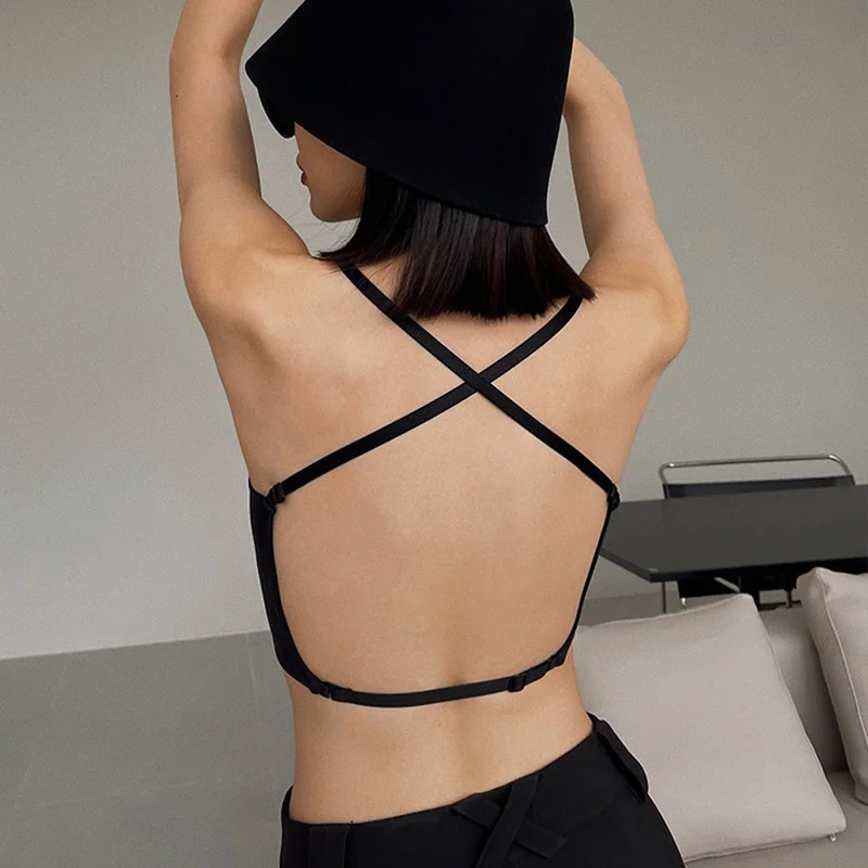 Summer Woman Invisible Push Up Bra Backless Women Bras Low Cut Sexy Plunge Brassiere Open Back Underwear Seamless Lingerie 250604