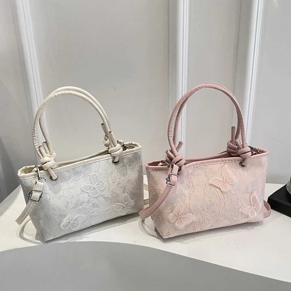 Beautiful lace butterfly trendy embroidery handbag fashionable summer large-capacity elegant single-shoulder crossbody bag A-DH XJ250604