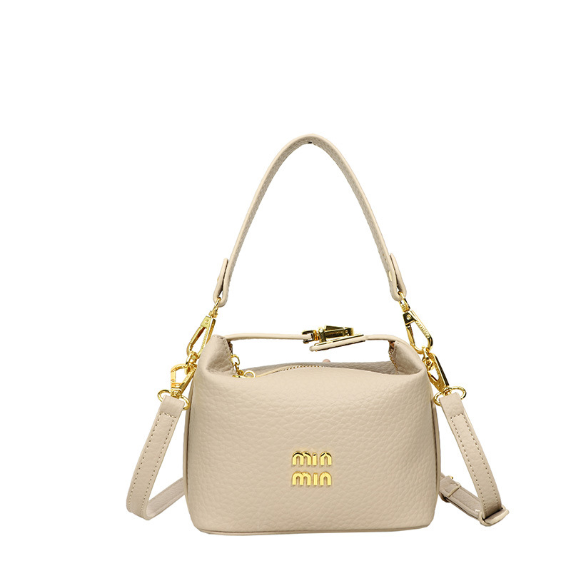 2025 Spring/Summer New Soft Leather Comfortable Women's Handbag Simple Versatile Letter Printed Shoulder Bag Crossbody Bag