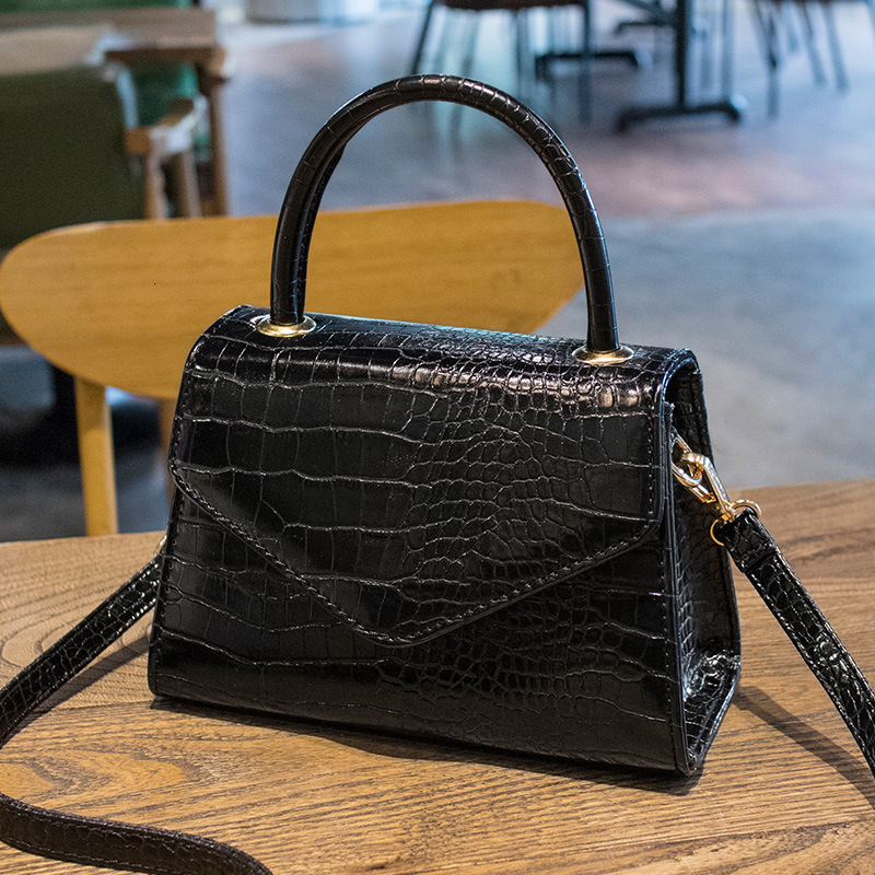 New Style Women's Bag 2025 New Crossbody Bag Handbag Small Square Bag Elegant Versatile Fashion Single Shoulder Crocodile Pattern Bag New Free De