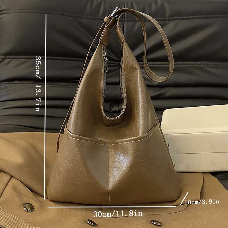 INS Simple Commuter Underarm Tote Large Capacity Premium Feeling Shoulder Crossbody BagXJ250604