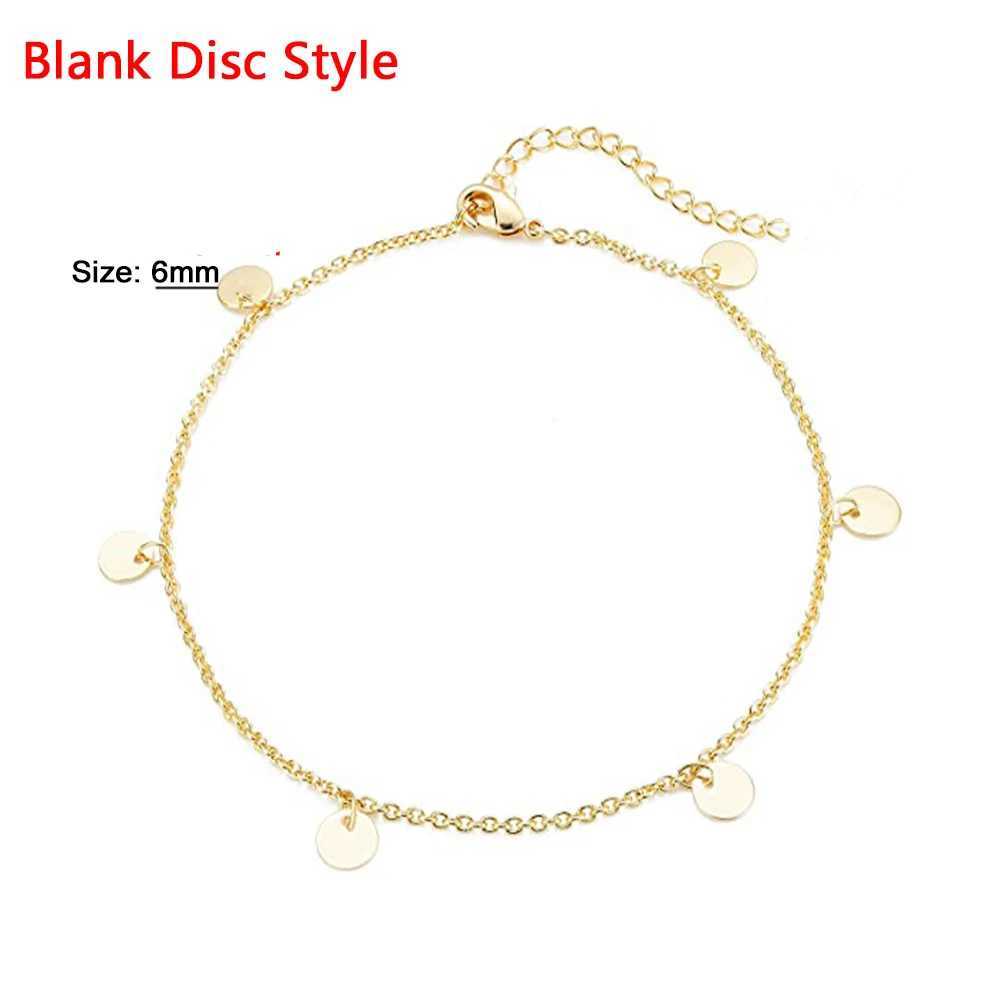 MinaMaMa Stainless Steel Tassel Disc Anklet For Women Summer Yoga Beach Foot Chain Jewelry Accessories W250604
