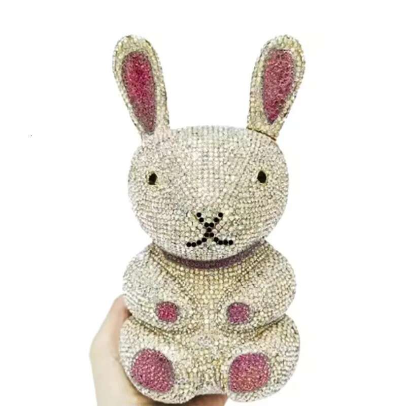 Rabbit Crystal Evening Bag Women Rhinestone Handbag Wedding Party Purse Cute Animal Clutches Fashion Bridal Purses
