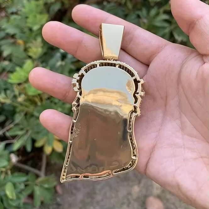 VVS Moissanite Diamond Mens 3D Jesus Face Pendant 925 Silver Iced Out Custom Charm Pendant - Religious Pendant