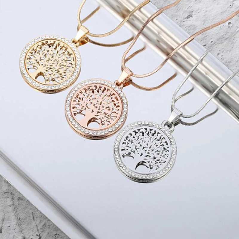 2025 Fashion Crystal Zircon Necklace for Women Bijoux Wedding Jewelry Girl Gift Cute Tree Of Life Charm Pendant Necklace XJ250604