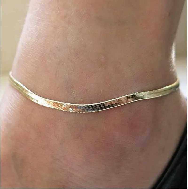 Stainless Steel Snake Chain Anklet for Women Summer Beach Gold Plated Anklets Fashion Jewelry Dropshipping Wholesale W250604