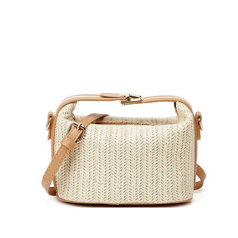 Yogodlns Summer Small Straw Handbag Trendy Shoulder Bag Woven Bucket Crossbody Bag Casual Seaside Beach Bag Girls Handle Tote XJ250604