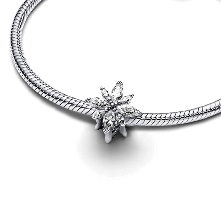 FewDook New Arrival Snowflake Headband Dangle Charm Fit Original Pan Bracelet Greek Flag Heart Beads DIY Women High Quality Jewelry Gift Accessories