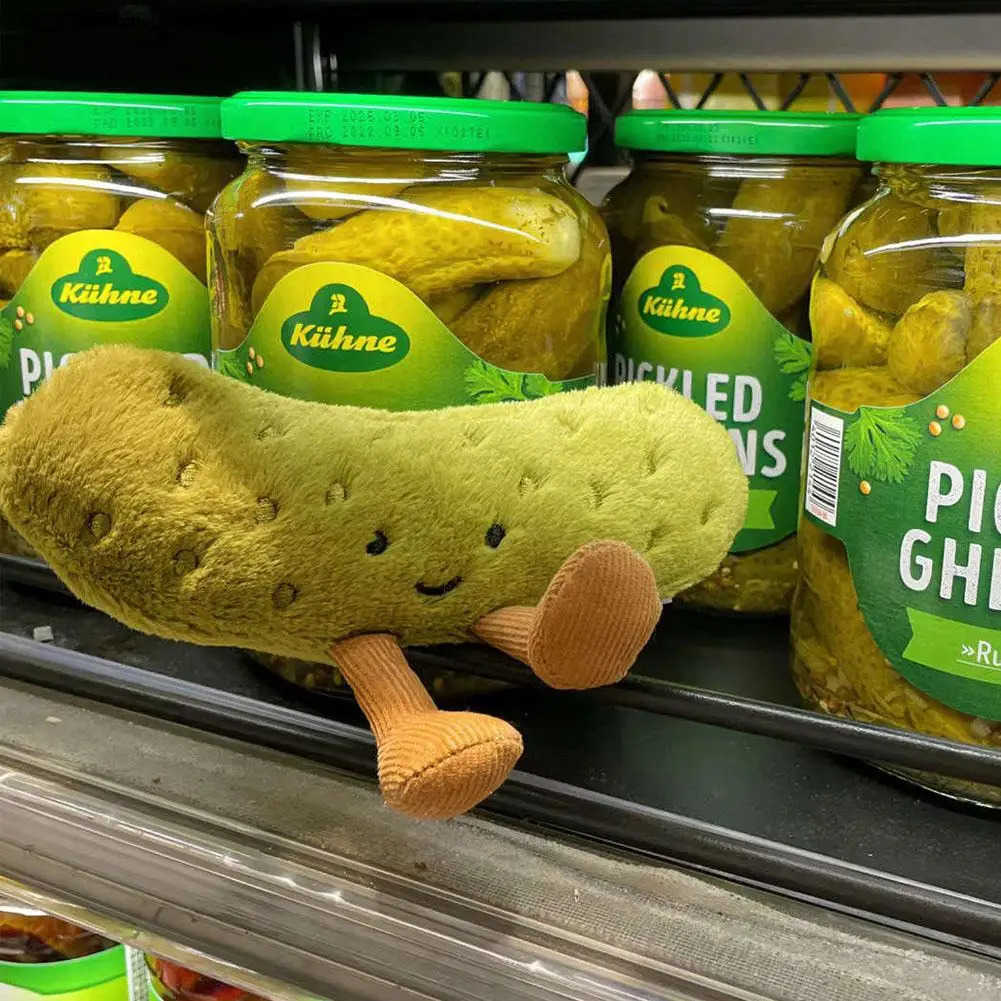 Creative Pickled Cucumber Shaped Plush Toys Super Cute Simulated Cucumber Doll Sofa Home Bedside Pillow Trendy Play Ornaments y250604EHLN