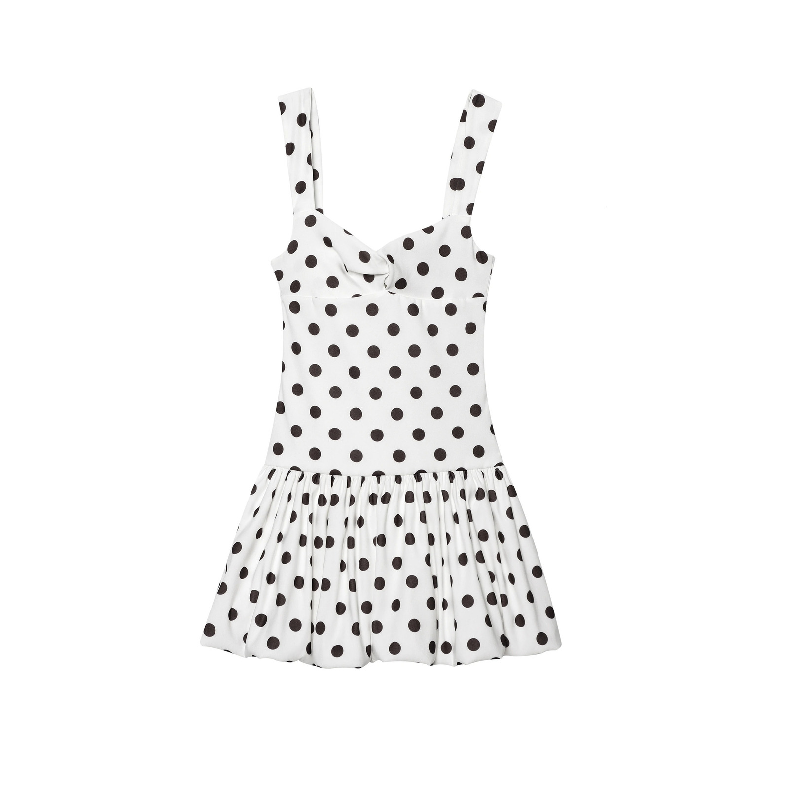 Summer Product Womens Clothing Fashionable Simple Balloon Style Polka Dot Print Romantic Dress 250604