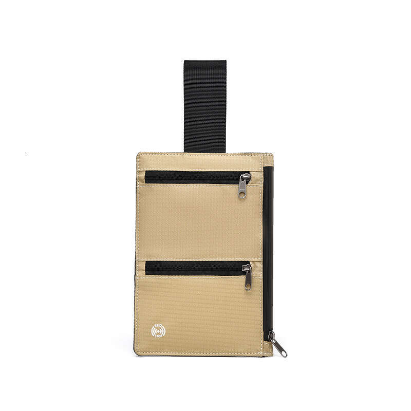 Multifunctional Passport Bag Portable Waist Hanging Ultra-thin Travel Wallet RFID Anti-theft Brush