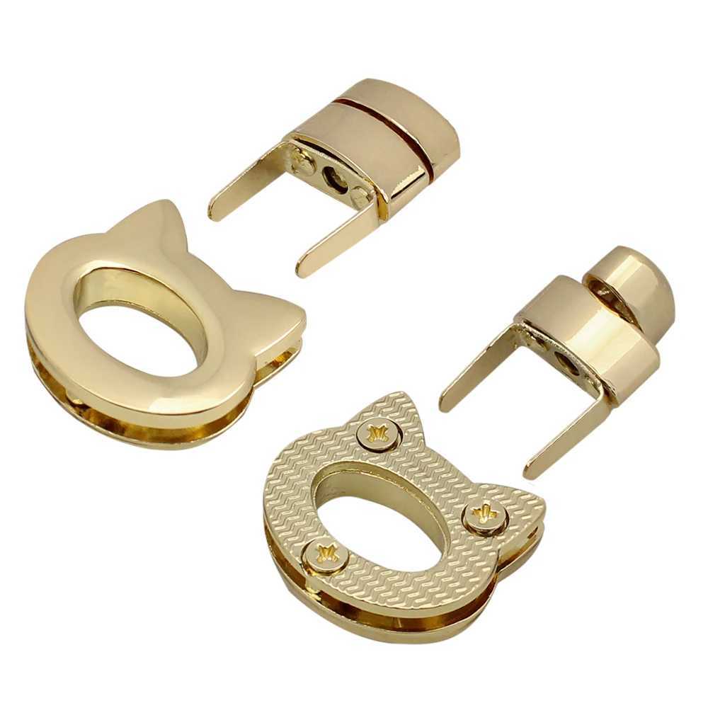 10Pcs 2.1CM Mini Cute Cat Alloy Turn Lock Twist Lock Clasp Durable Women Shoulder Bag Leather Handbag Accessories W250604