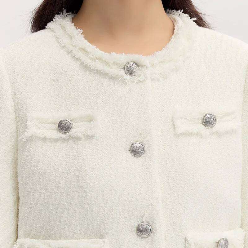 Semir Coat Women Short-Sleeved Shoulder Padding Tassel Elegant Gentle New Petit Charcoal Style Slim Fit Jacket