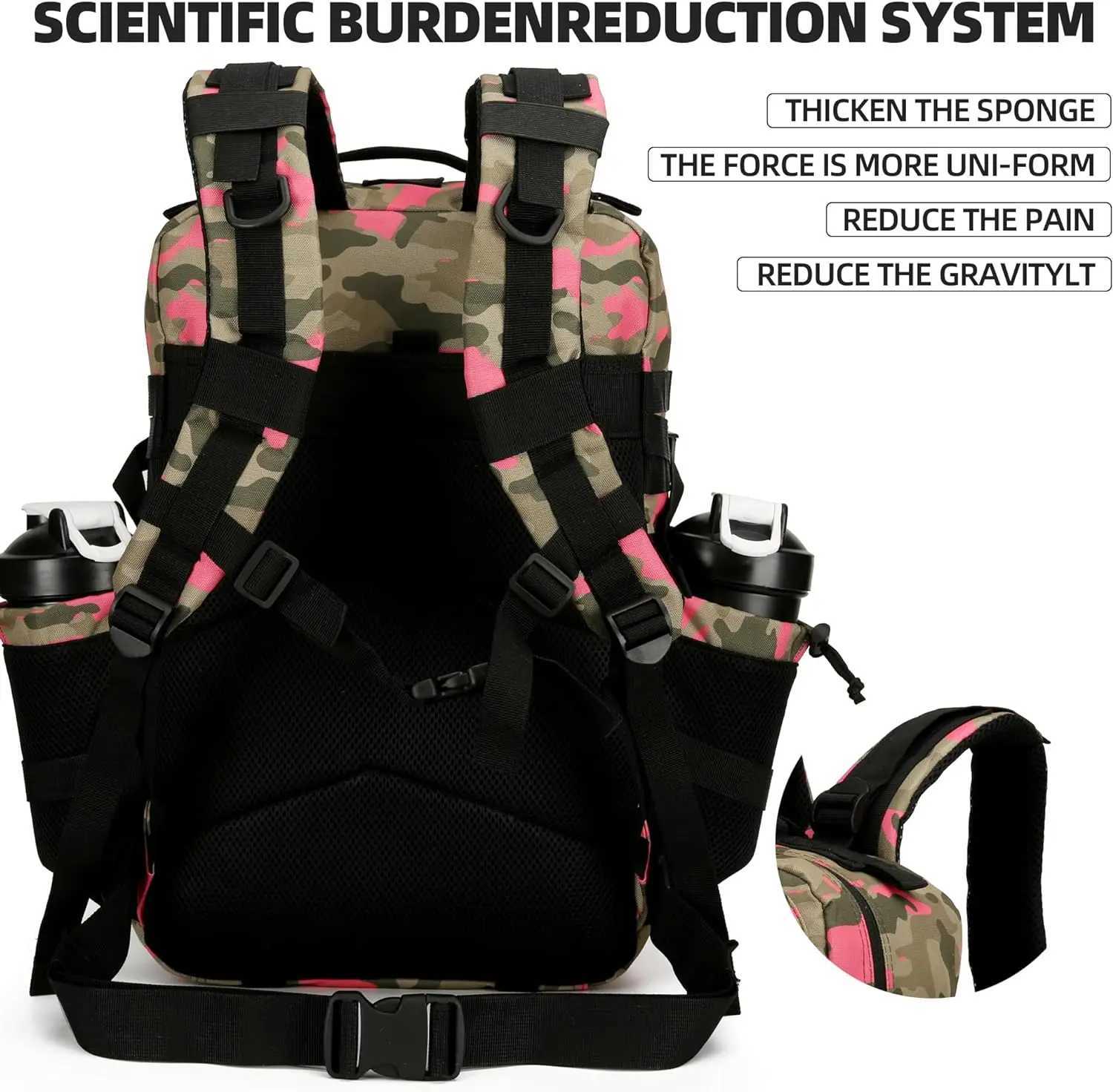 20L 45L Tactical Backpack 3P Bag Assault Outdoor Backpack Waterproof Climbing Rucksack Camping Hiking Mochila Hunting Sports W250603