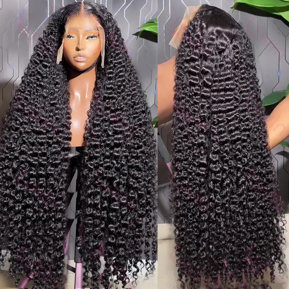 Kinky Curly Human Hair Wigs Water Deep Wave Brazilian HD Lace Frontal Wig 13x6 Human Hair Wig For Women Synthetic
