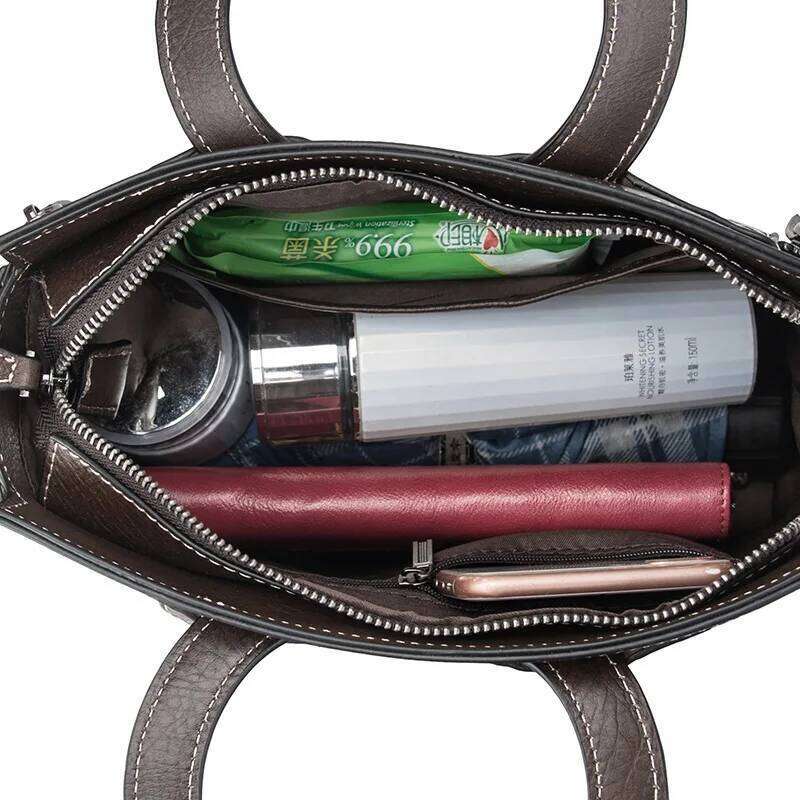 Johnature Bag Genuine Leather Retro Women Handbag 2025 New Handmade Eming Cowhide Floral Shoulder & Crossbody Bags 2025/06/05