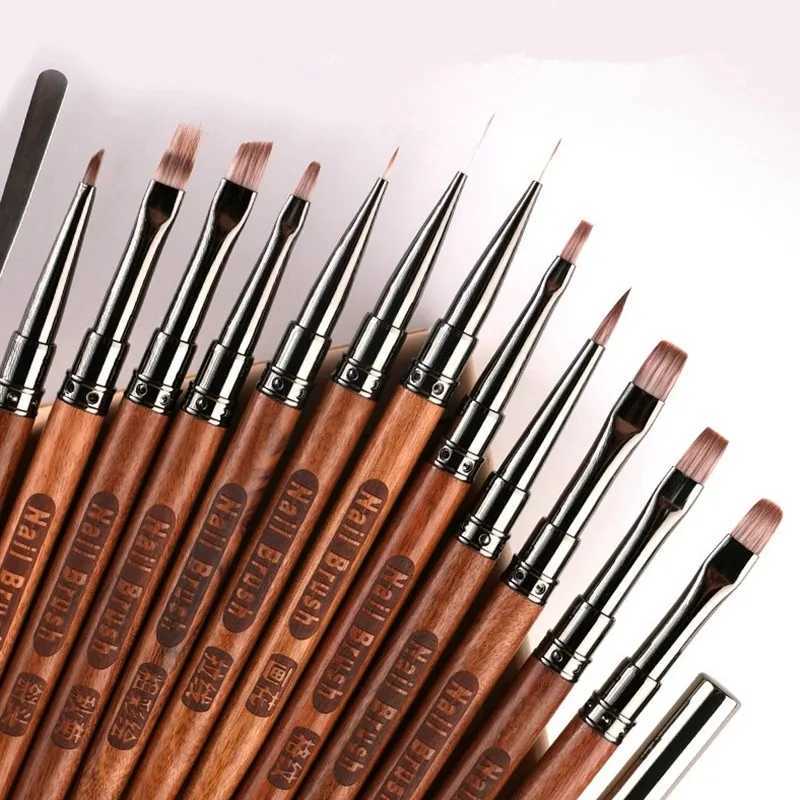 Nail Art Brush Triangular Spatula Drawing Painting Line Pen Liner Gradient Flat Round Metal French Manicure Tools W250605